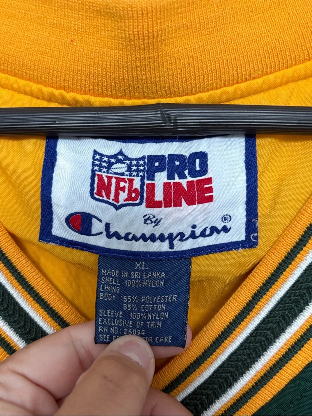 VINTAGE CHAMPION NFL PRO LINE VNECK GREEN BAY PACKERS WINDBREAKER GREEN MEN’S XL